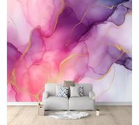 Self Adhesive Wallpaper Mural Pink Marble Photo Wallpaper Purple Marble 3D Effect Poster Mural for Living Room Bedroom Wall Home Decoration 400x280 cm B-3522