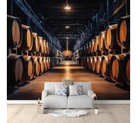 Self Adhesive Wallpaper Mural Wine Cellar Photo Wallpaper Vintage Cellar 3D Effect Poster Mural for Living Room Bedroom Wall Home Decoration 400x280 cm B-2226