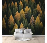Self Adhesive Wallpaper Mural Woodland Photo Wallpaper Autumn Jungle 3D Effect Poster Mural for Living Room Bedroom Wall Home Decoration 350x250 cm B-2414