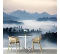 Self Adhesive Wallpaper Mural Woodland Photo Wallpaper Mountain 3D Effect Poster Mural for Living Room Bedroom Wall Home Decoration 350x250 cm B-4312