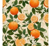 Self Adhesive Wallpaper Orange Fruit Peel and Stick Wallpaper Painting Plants Pattern Vinyl Film 17.3"x236" Contact Paper Sticky Back Plastic for Bedroom Living Room Bathroom