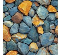 Self Adhesive Wallpaper Pebbles Stones Peel and Stick Wallpaper 3D Retro Pattern Vinyl Film 17.3"x393" Contact Paper Sticky Back Plastic for Bedroom Living Room Bathroom