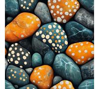 Self Adhesive Wallpaper Pebbles Stones Peel and Stick Wallpaper Painted Polka Dots Pattern Vinyl Film 17.3"x118" Contact Paper Sticky Back Plastic for Bedroom Living Room Bathroom