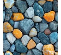 Self Adhesive Wallpaper Pebbles Stones Peel and Stick Wallpaper Painting Art Pattern Vinyl Film 17.3"x197" Contact Paper Sticky Back Plastic for Bedroom Living Room Bathroom