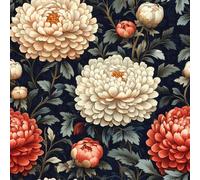 Self Adhesive Wallpaper Peony Flowers Plants Vintage Peel and Stick Wallpaper Painted Natural Pattern Vinyl Film 17.3"x236" Contact Paper Sticky Back Plastic for Bedroom Living Room Bathroom