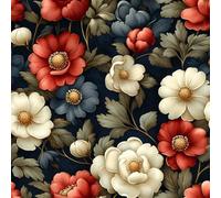 Self Adhesive Wallpaper Peony Flowers Plants Vintage Peel and Stick Wallpaper Painted Natural Pattern Vinyl Film 17.3"x78.7" Contact Paper Sticky Back Plastic for Bedroom Living Room Bathroom