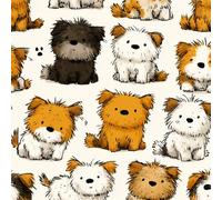 Self Adhesive Wallpaper Puppy Pet Peel and Stick Wallpaper Painting Cartoon Pattern Vinyl Film 17.3"x118" Contact Paper Sticky Back Plastic for Bedroom Living Room Bathroom
