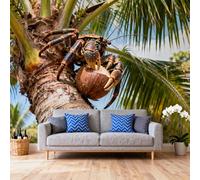 Self Adhesive Wallpaper Removable Stick On Contact Paper Coconut Crab Peel and Stick Wallpaper for Bedroom Living Room Sofa Tv Background 100Cm(H) X140Cm(W)