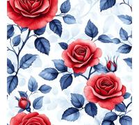 Self Adhesive Wallpaper Rose Flower Plant Peel and Stick Wallpaper Painted Vintage Pattern Vinyl Film 17.3"x393" Contact Paper Sticky Back Plastic for Bedroom Living Room Bathroom
