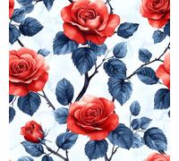 Self Adhesive Wallpaper Rose Flower Plant Peel and Stick Wallpaper Painted Vintage Pattern Vinyl Film 17.3"x118" Contact Paper Sticky Back Plastic for Bedroom Living Room Bathroom