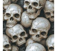 Self Adhesive Wallpaper Skull Peel and Stick Wallpaper Retro Horror Pattern Vinyl Film 17.3"x197" Contact Paper Sticky Back Plastic for Bedroom Living Room Bathroom