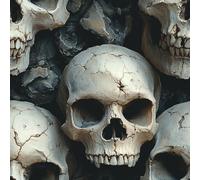 Self Adhesive Wallpaper Skull Peel and Stick Wallpaper Retro Horror Pattern Vinyl Film 17.3"x236" Contact Paper Sticky Back Plastic for Bedroom Living Room Bathroom