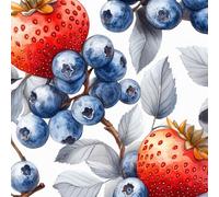 Self Adhesive Wallpaper Strawberry Blueberry Fruit Vinyl Wrap Contact Paper Waterproof & Stain-Resistant with Wet Wipe Cleaning for Cabinet Countertops Pantries Bathroom Walls Wallpaper 30 cm x 2 m