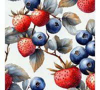 Self Adhesive Wallpaper Strawberry Blueberry Fruit Vinyl Wrap Contact Paper Waterproof & Stain-Resistant with Wet Wipe Cleaning for Cabinet Countertops Pantries Bathroom Walls Wallpaper 30 cm x 2 m