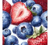 Self Adhesive Wallpaper Strawberry Blueberry Fruit Vinyl Wrap Contact Paper Waterproof & Stain-Resistant with Wet Wipe Cleaning for Cabinet Countertops Pantries Bathroom Walls Wallpaper 30 cm x 2 m