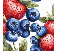 Self Adhesive Wallpaper Strawberry Blueberry Fruit Vinyl Wrap Contact Paper Waterproof & Stain-Resistant with Wet Wipe Cleaning for Cabinet Countertops Pantries Bathroom Walls Wallpaper 30 cm x 2 m