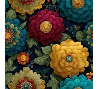 Self Adhesive Wallpaper Sunflower Contact Paper 44x500 cm Peel and Stick Wallpaper Vintage Floral Stick on Wallpaper Removable Non-Woven Canvas for Living Room Bedroom Kitchen Wall Cabinets Decor