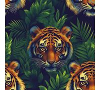Self Adhesive Wallpaper Tiger Jungle Peel and Stick Wallpaper Tropical Plants Pattern Vinyl Film 17.3"x393" Contact Paper Sticky Back Plastic for Bedroom Living Room Bathroom