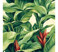 Self Adhesive Wallpaper Tropical Plants Peel and Stick Wallpaper Jungle Modern Pattern Vinyl Film 17.3"x118" Contact Paper Sticky Back Plastic for Bedroom Living Room Bathroom