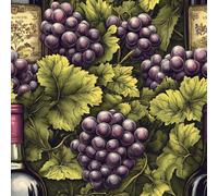 Self Adhesive Wallpaper Vintage Retro Peel and Stick Wallpaper Grapes Plant Pattern Vinyl Film 17.3"x118" Contact Paper Sticky Back Plastic for Bedroom Living Room Bathroom