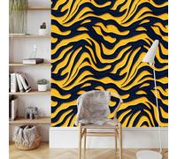 Self Adhesive Wallpaper Yellow Leopard Texture Vinyl Wrap Contact Paper Waterproof & Stain-Resistant with Wet Wipe Cleaning for Cabinet Countertops Pantries Bathroom Walls Wallpaper 40 cm x 3 m