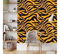 Self Adhesive Wallpaper Yellow Leopard Texture Vinyl Wrap Contact Paper Waterproof & Stain-Resistant with Wet Wipe Cleaning for Cabinet Countertops Pantries Bathroom Walls Wallpaper 40 cm x 3 m