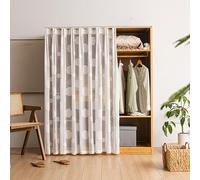 Self-Adhesive Washable for Sliding Doors White Dustproof Room Divider with Whisper Track 200cm x 200cm Perfect for Living Room & Home Decor