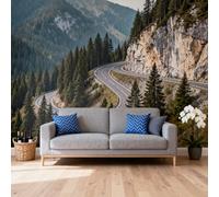 Self-Adhesive Waterproof Removable Wall Paper Mountain Road Stick On Contact Paper Natural Landscape Wall Mural Peel and Stick Wallpaper for Bedroom Living Room 260Cm(H) X420Cm(W)
