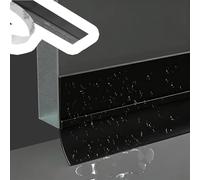 Self-Adhesive Weather Stripping/Drip Edge, Cuttable Door/Exterior Walls/Sill Water Barrier Strip, 170° Prevents Backflow Rain Drip Guard(Black,W4.5cm (1 3/4"))