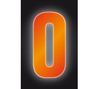 Self Adhesive Wheelie Bin Numbers 17cm - 0 - High Visibility Orange