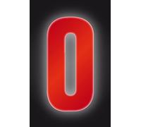 Self Adhesive Wheelie Bin Numbers 17cm - 0 - High Visibility Red