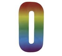 Self Adhesive Wheelie Bin Numbers 17cm - 0 - Rainbow Design by Rowan