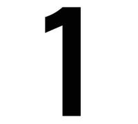 Self Adhesive Wheelie Bin Numbers 17cm - 1 - Black