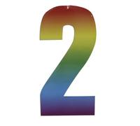 Self Adhesive Wheelie Bin Numbers 17cm - 2 - Rainbow Design