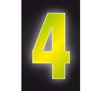 Self Adhesive Wheelie Bin Numbers 17cm - 4 - High Visibility Yellow