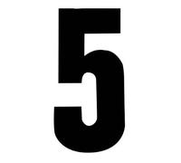 Self Adhesive Wheelie Bin Numbers 17cm - 5 - Black