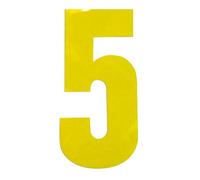 Self Adhesive Wheelie Bin Numbers 17cm - 5 - Yellow