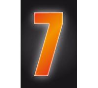 Self Adhesive Wheelie Bin Numbers 17cm - 7 - High Visibility Orange