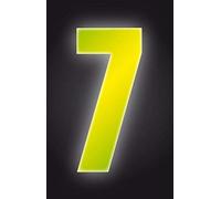 Self Adhesive Wheelie Bin Numbers 17cm - 7 - High Visibility Yellow