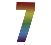 Self Adhesive Wheelie Bin Numbers 17cm - 7 - Rainbow Design