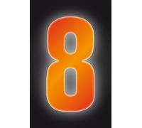 Self Adhesive Wheelie Bin Numbers 17cm - 8 - High Visibility Orange