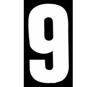 Self Adhesive Wheelie Bin Numbers 17cm - 9 - White
