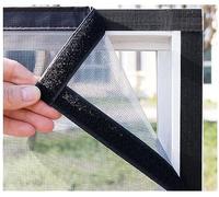 Self-Adhesive Window Fly Screen, No-Drill Installation, Keeps Air Circulating, Easy to Install for Cats, Gray Mesh with Black Frame, 80x120cm