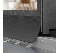 Self Adhesive Window Weather Bar, Self-Adhesive Bendable Rubber Window Weather Bar - Waterproof Rain Deflector & Drip Guard, Fits Snugly on Sash Windows & Eaves(Black,9cm*4m)