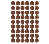 Self-Adhesive Wood Furniture Screw Hole Covers 54 pcs 21mm PVC Dustproof Decoration Stickers,Dark Brown Wood Tone