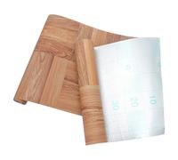 Self Adhesive Wood Grain Vinyl Floor Roll for Home Renovation | Brown PVC, Anti-oil Finish for Entryways and Bedroom, Covers Worn Floors