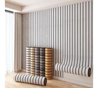 Self-Adhesive Wood-Look Wallpaper 2mm Thick Acoustic Panels Wood Wall 3D Effect Scandinavian Wood Panels Wood Wall Waterproof Peel and Stick Wall Panels for Living Room,Light Grey,2 Rolle 300x40cm