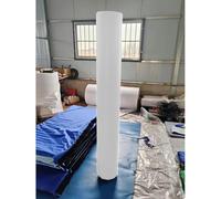 Self-Adhesive Wrap Around Pole Pads 180cm/6ft - Waterproof Safety Covers for Playground & Gym, Strong Hook and Loop, 5in Inner Diameter, White Column Protection