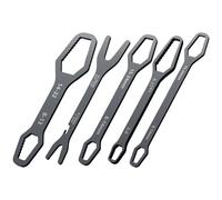 Self Adjusting Wrench, 5 Piece Chrome Vanadium Steel Repair Tool, Double Ended Self-Tightening Lazy Wrench Set, for Plumbing Car Bicycle Maintenance Mechanical Repair
