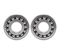 Self Aligning Ball Bearing 2 Row Radial Low Noise High Speed Operation Durable Steel Construction for Gear Box Motor Household Appliance 2Pcs Set (1306)